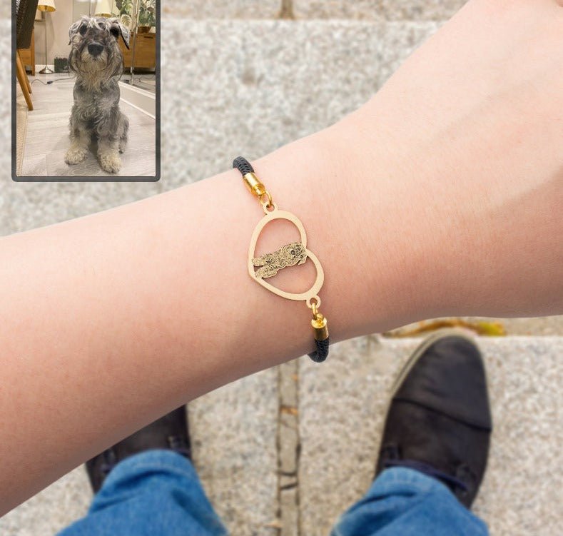 Adjustable Silhouette Halo-Heart Life-Like Dog Bracelet