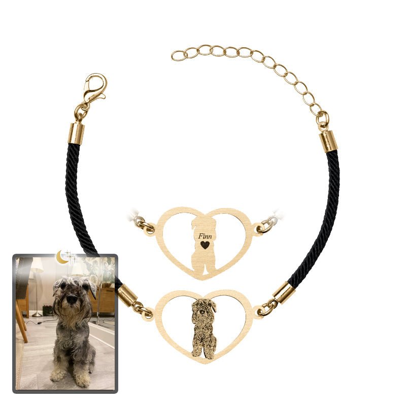 Adjustable Silhouette Halo-Heart Life-Like Dog Bracelet