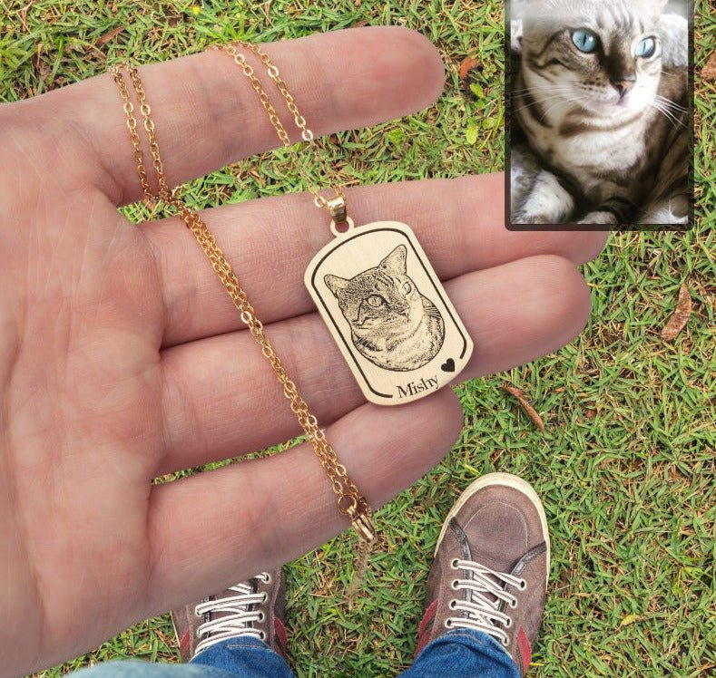 Dogtag Cat Memorial Necklace