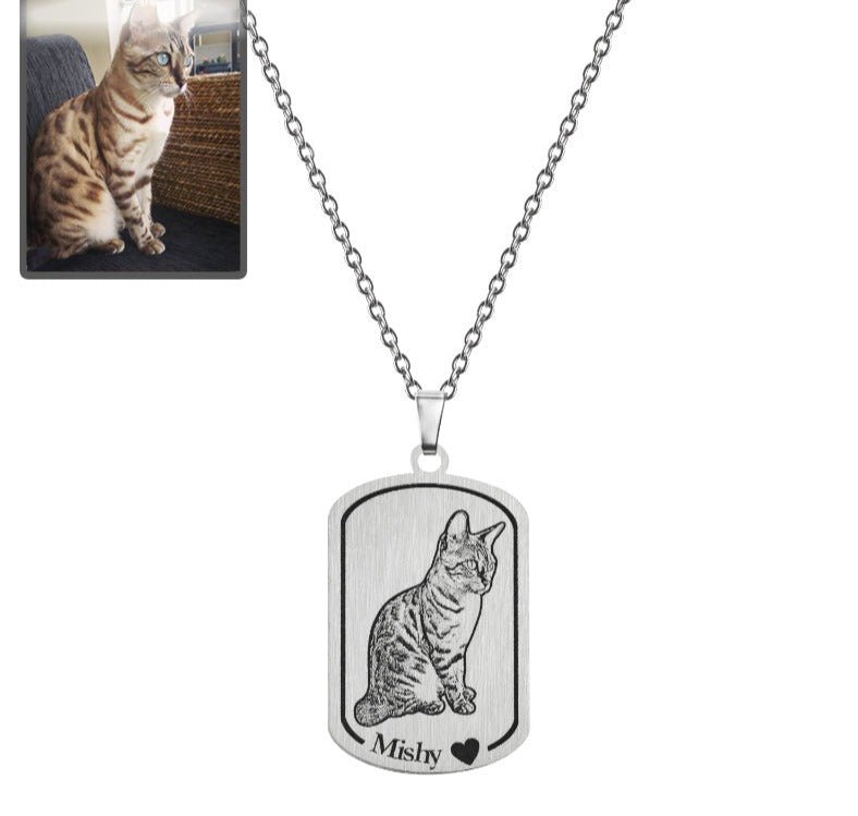 Dogtag Cat Memorial Necklace