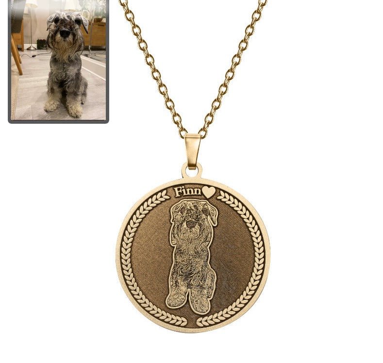 Embossed Medallion Dog Memorial Necklace