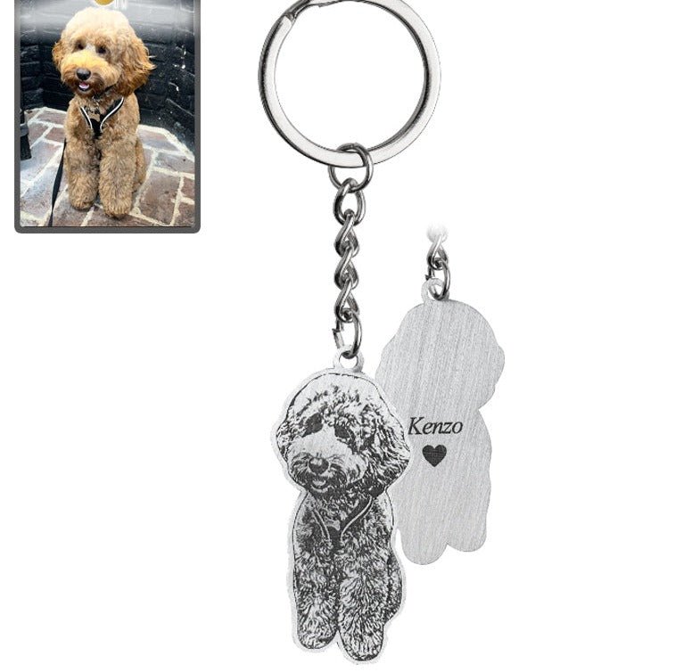 Silhouette Life-Like Dog Keychain