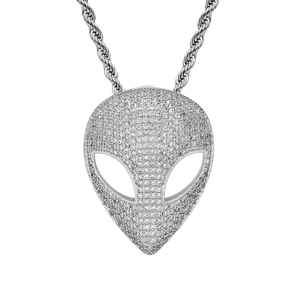 CZ Alien Pendant with Necklace