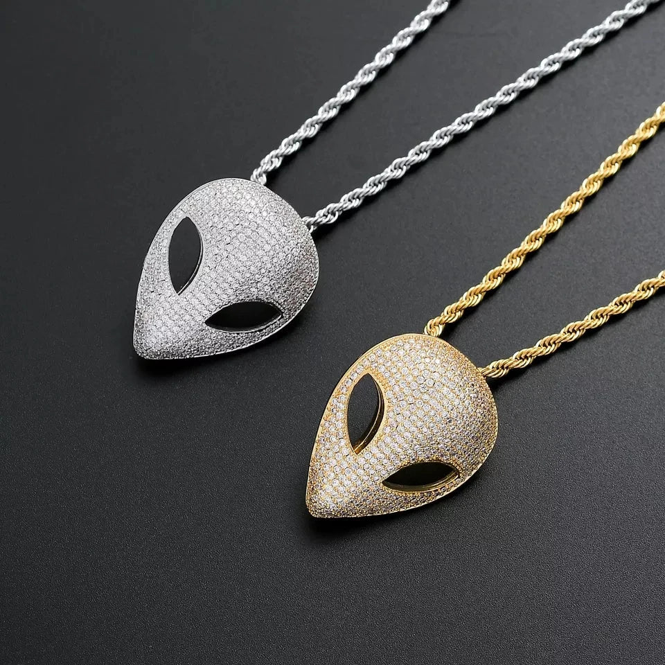 CZ Alien Pendant with Necklace