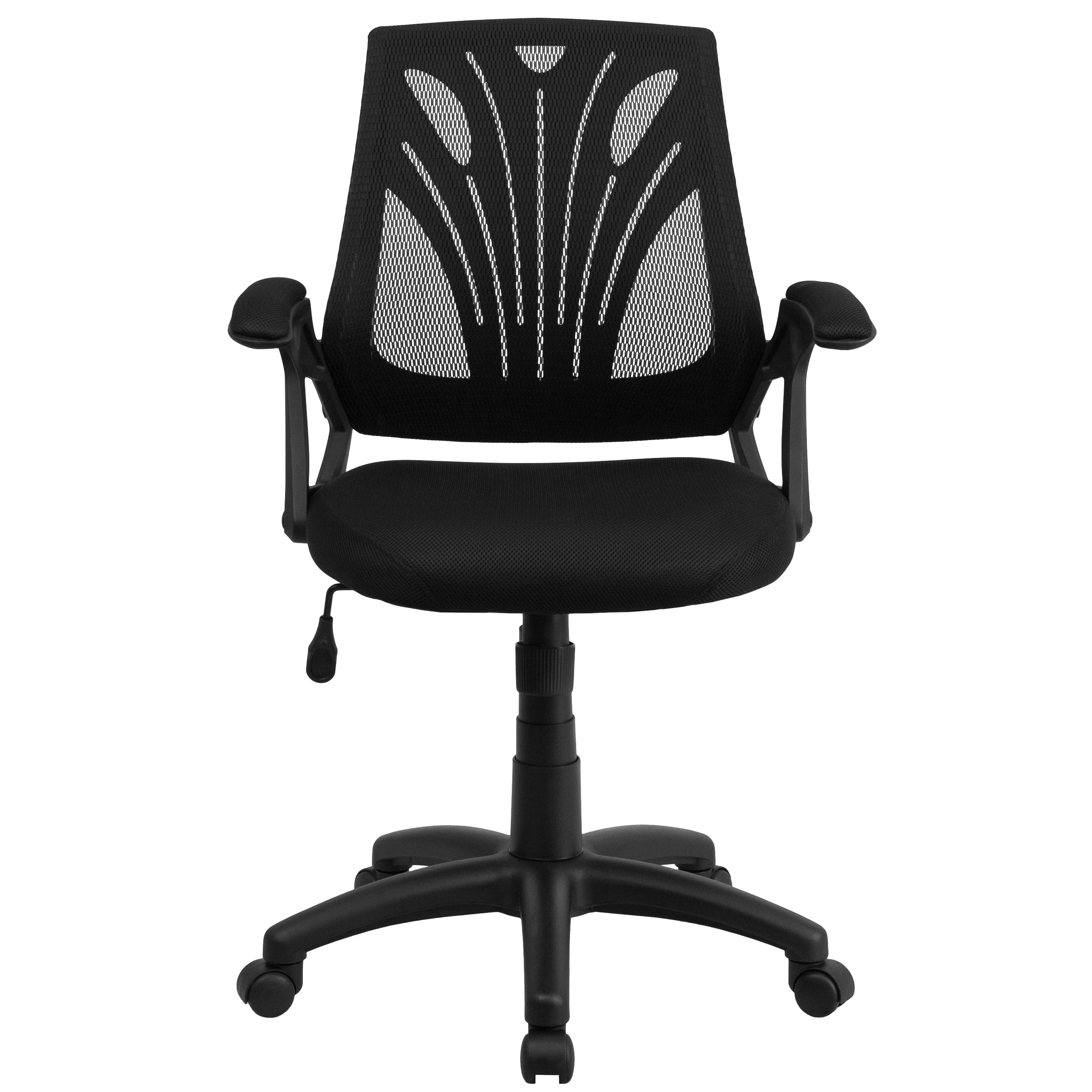 Mid-Back Designer Mesh Swivel Task Office Chair with Open Arms