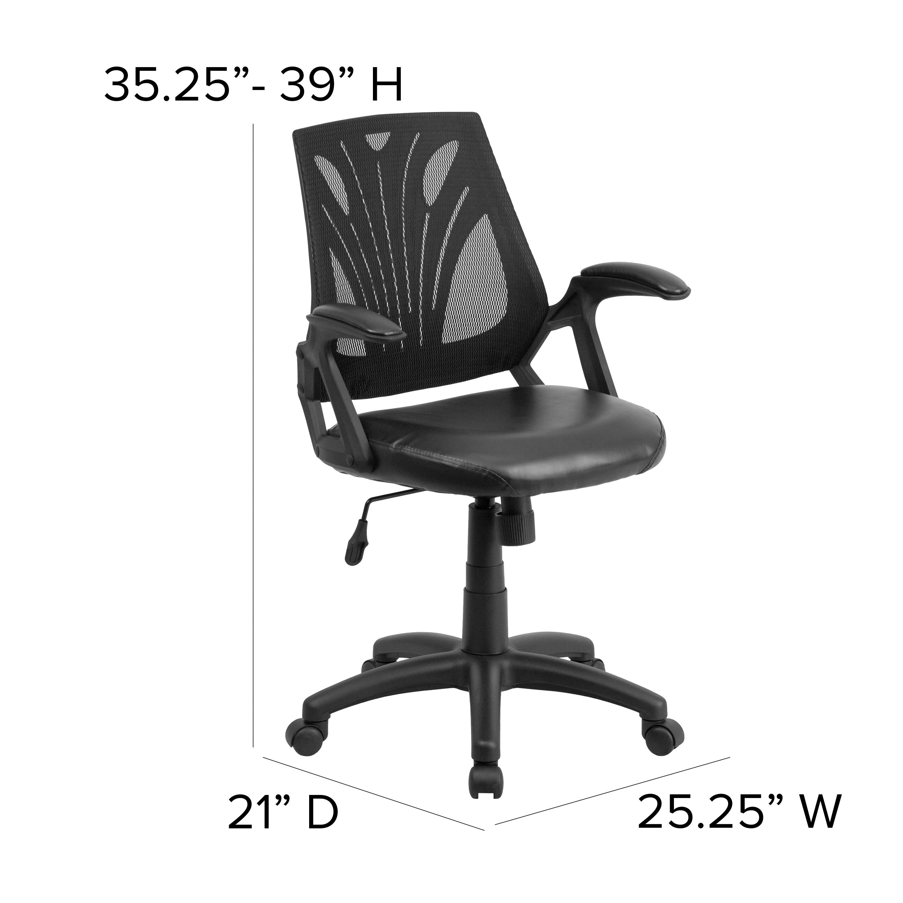 Mid-Back Designer Mesh Swivel Task Office Chair with Open Arms