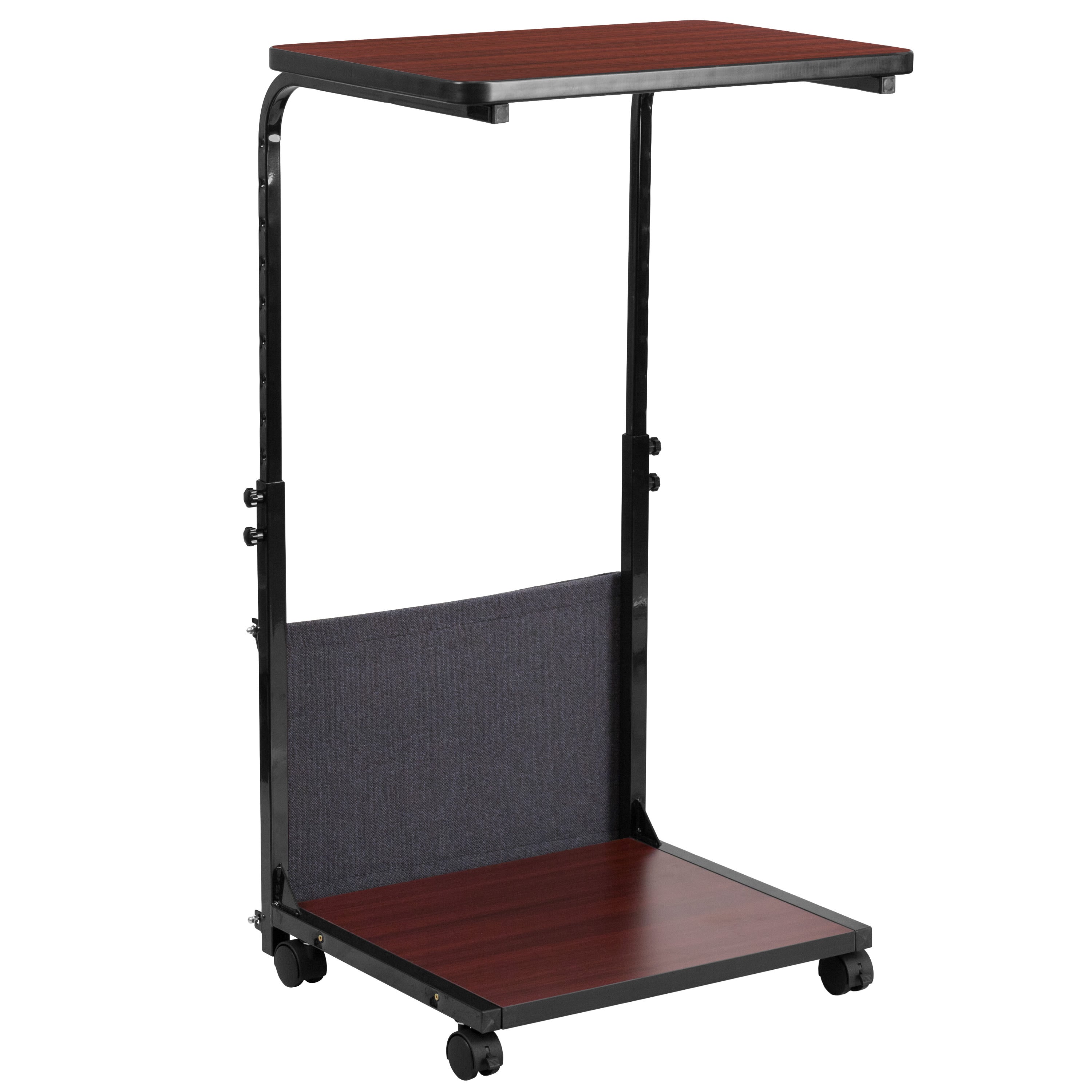 Mobile Sit-Down, Stand-Up Computer Ergonomic Desk with Removable Pouch (Adjustable Range 27' - 46.5')