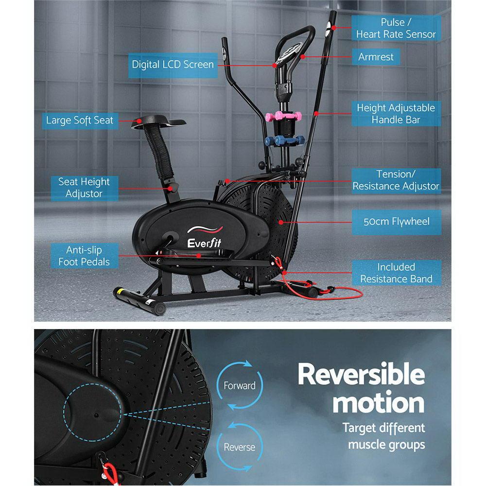 Everfit 6in1 Elliptical Cross Trainer Exercise Bike Bicycle Home Gym