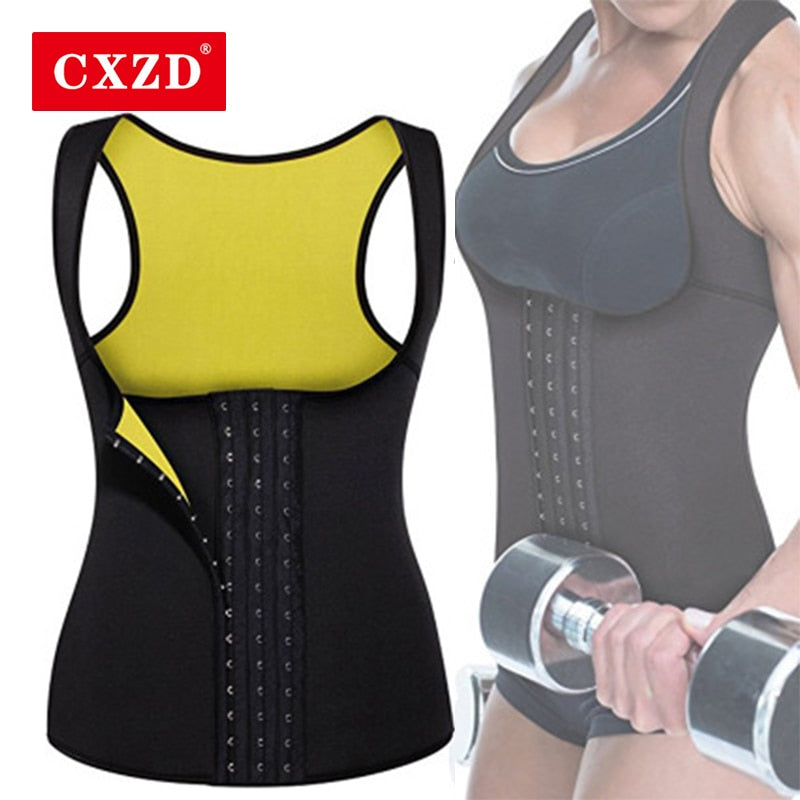 CXZD Women Shapewear Weight Loss Neoprene Sauna Sweat Waist Trainer Corset Tank Top Vest Sport Workout Slimming Body Shaper