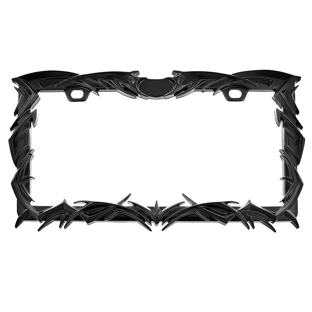 Tribal Flame License Plate Frame - Black