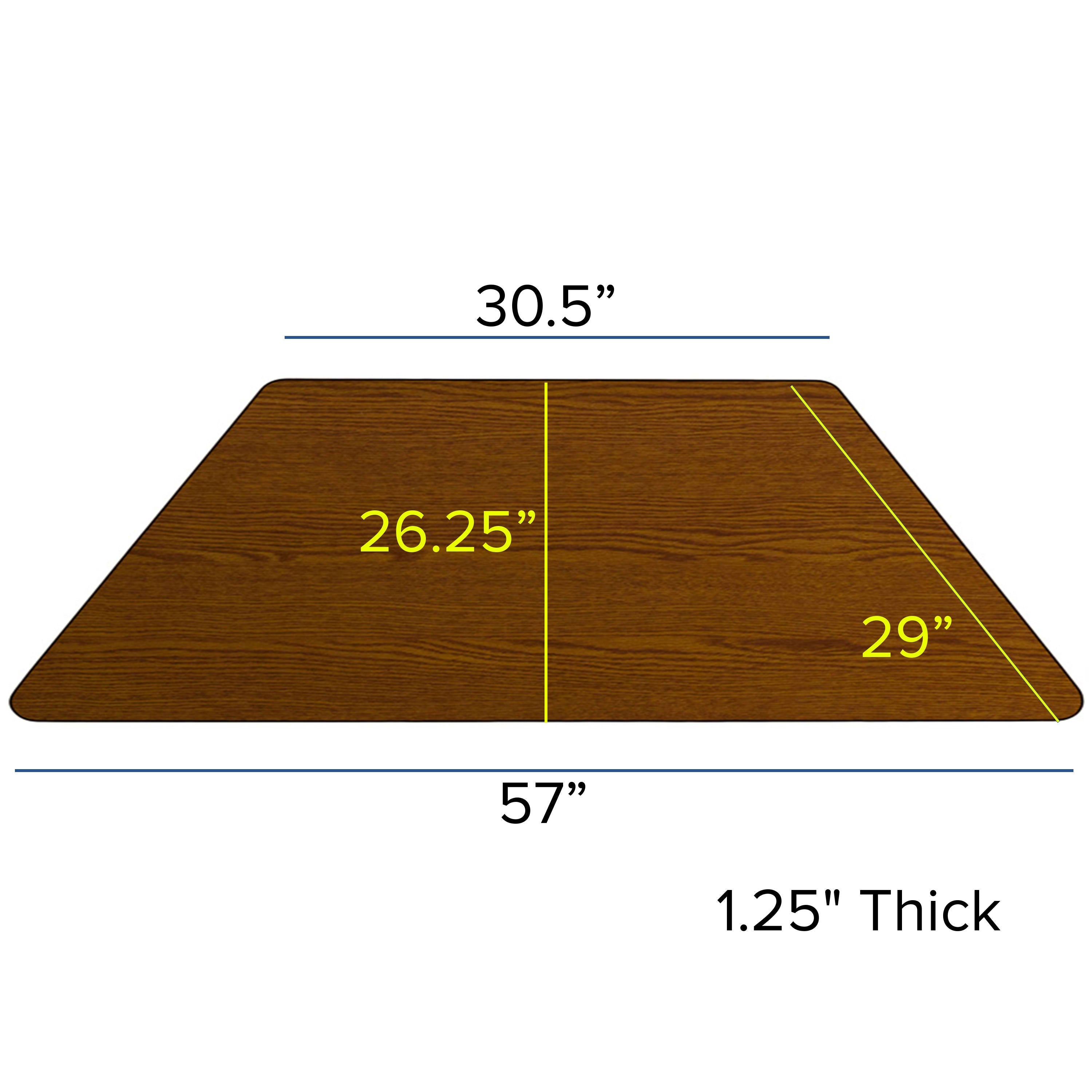 29'W x 57'L Trapezoid HP Laminate Activity Table - Standard Height Adjustable Legs