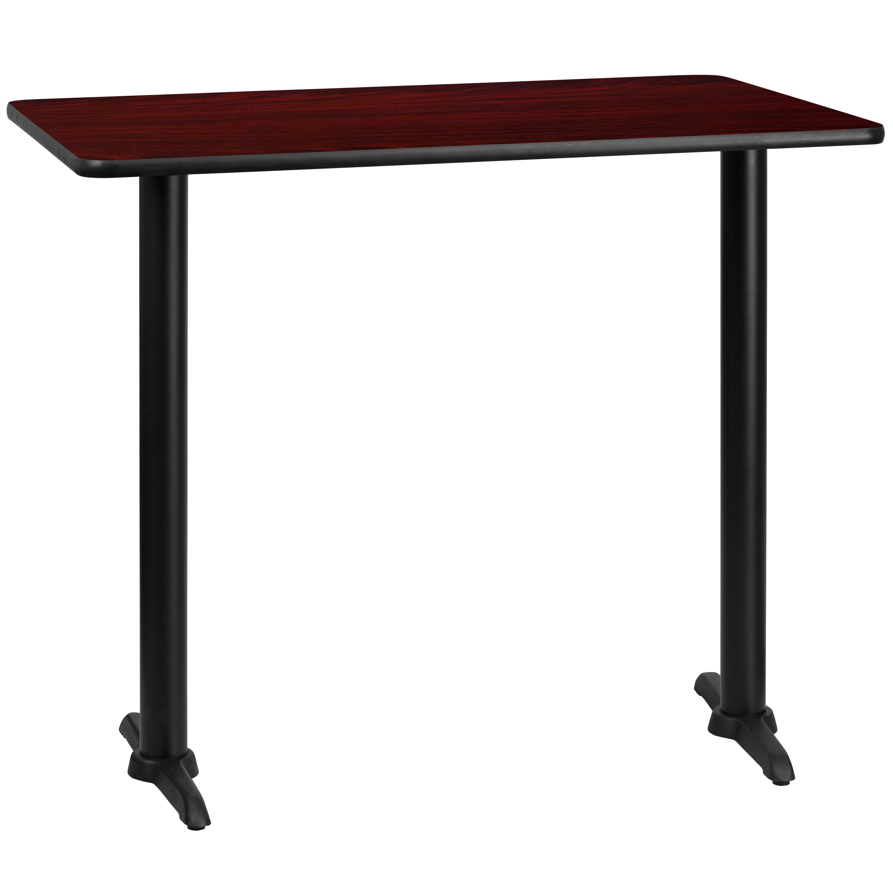 30' x 48' Rectangular Laminate Table Top with 5' x 22' Bar Height Table Bases