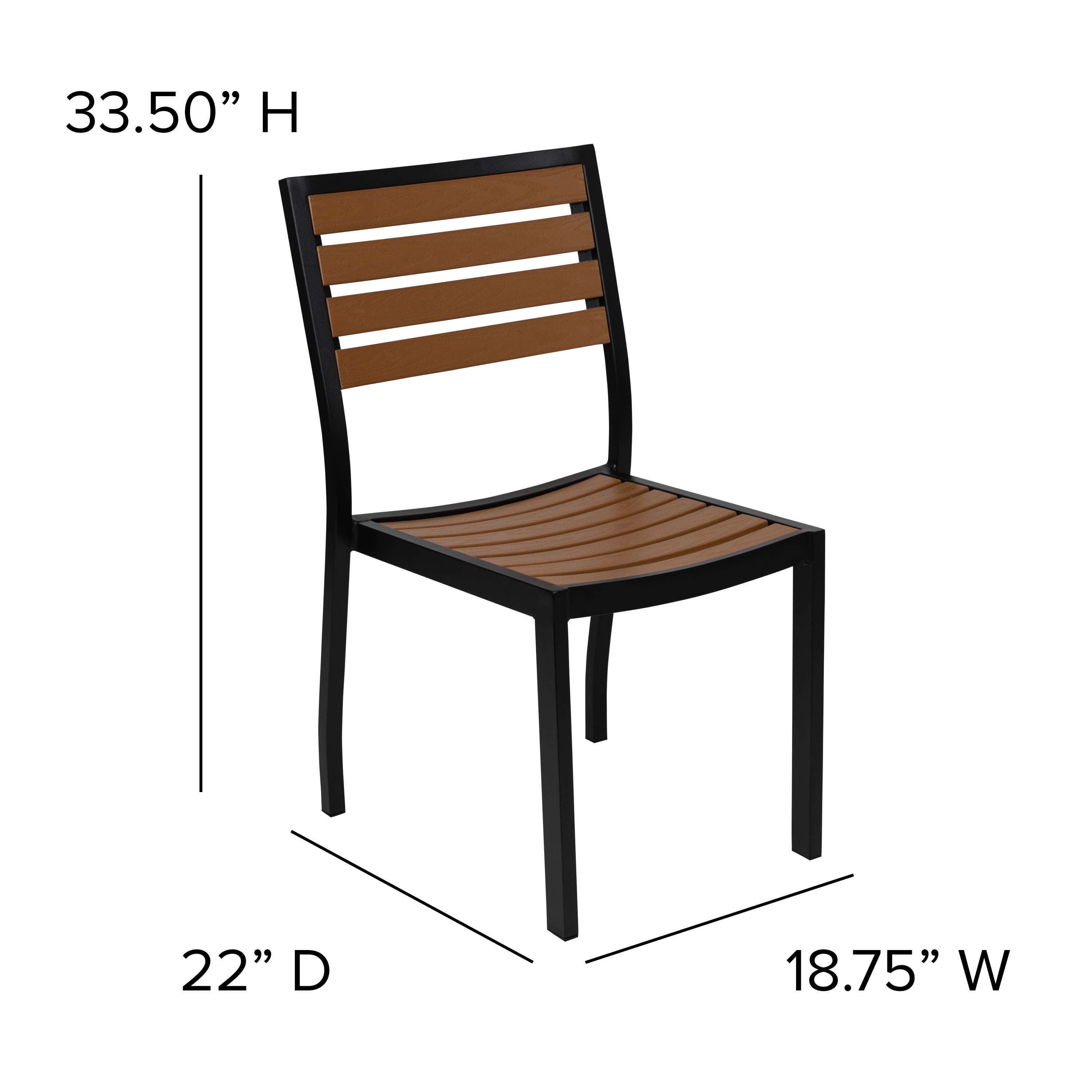 Lark 3 Piece Patio Table Set - Synthetic Teak Poly Slats - Lark 3Lark 5