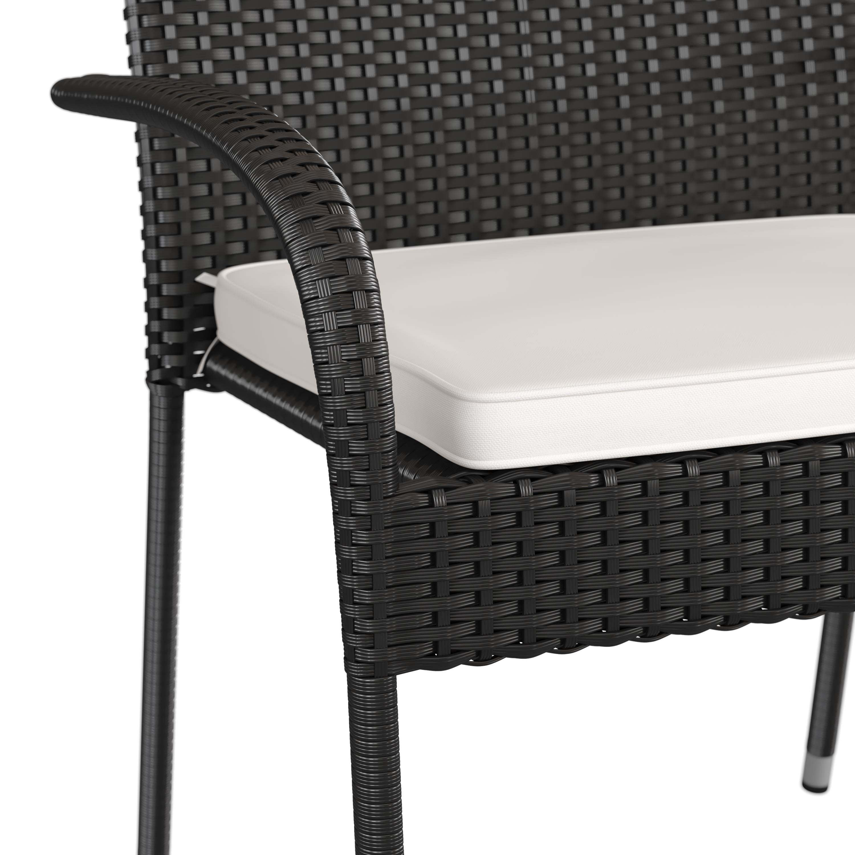 Maxim Set of 2 Stackable Indoor/Outdoor Wicker Dining Chairs with 1.25