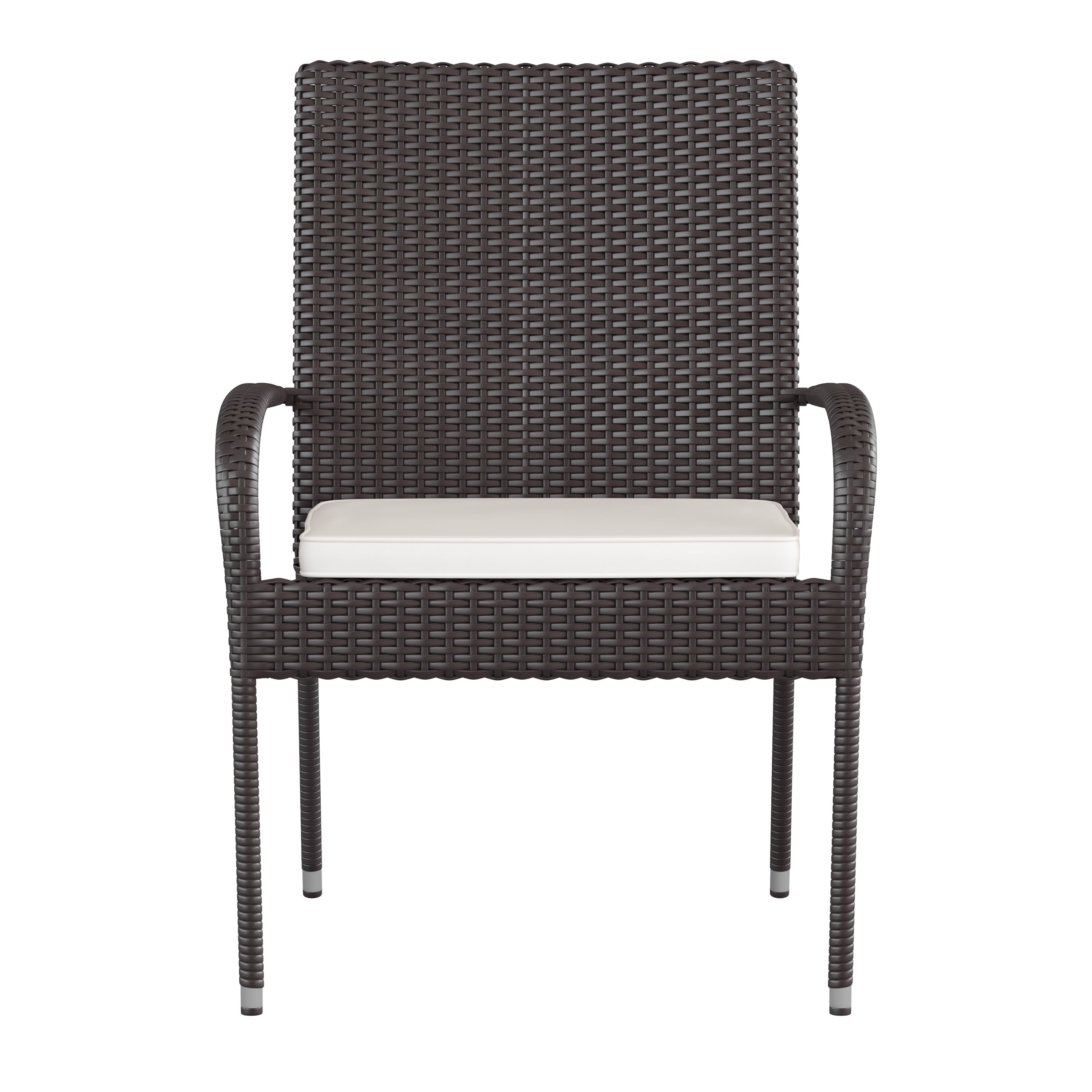 Maxim Set of 2 Stackable Indoor/Outdoor Wicker Dining Chairs with 1.25