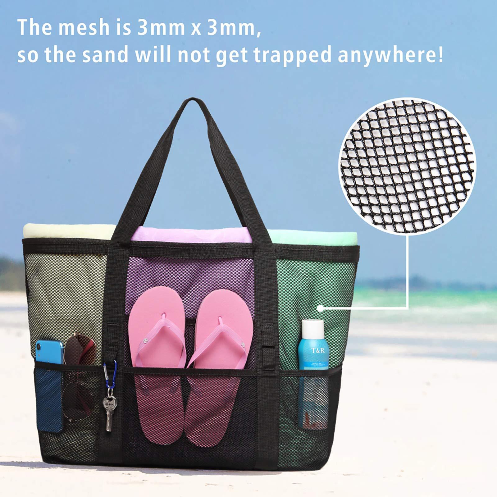 Mesh Portable Beach Bag Shoulder Bath Bag 9 Bags Travel Beach Toy Bag