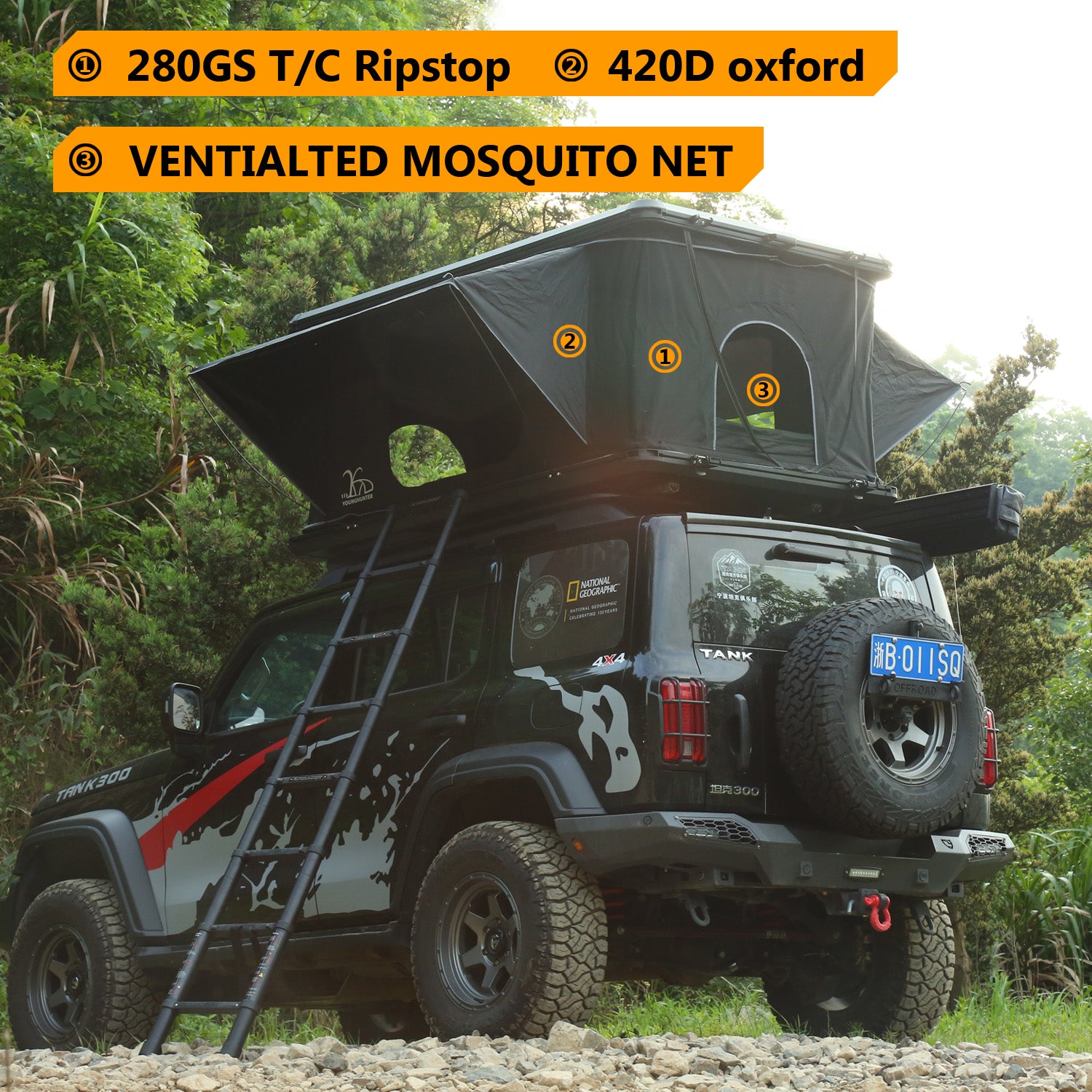 Camping 4WD SUV Hard Shell Aluminium Roof Top Tent – Younghunter