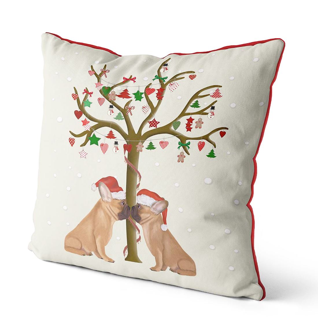 Kelly Stevens-McLaughlan, French Bulldogs and Christmas Tree Holiday Pillow / Cushion Cover, 18