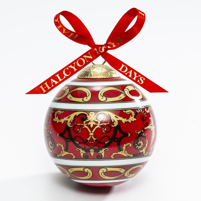 Halcyon Days, Wallace Balustrade Bone China Christmas Ornament / Bauble