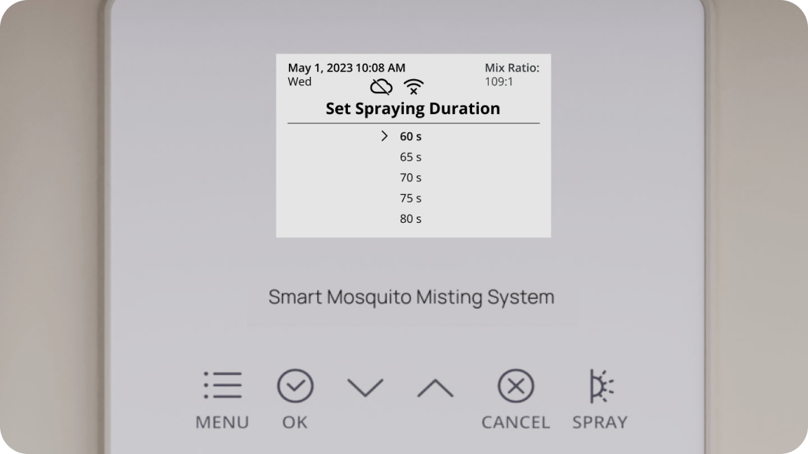 After time setting is complete, it will jump to the Choose Concentrate page.