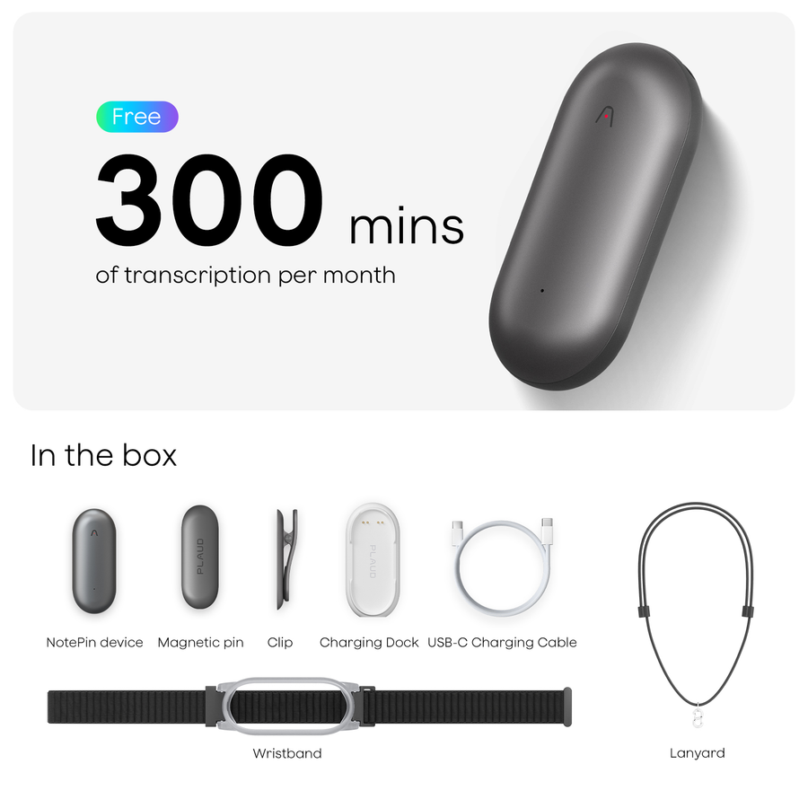 【新品未開封】PLAUD NotePin Bundle Cosmic Gray Plaud NotePin | 3-Pack