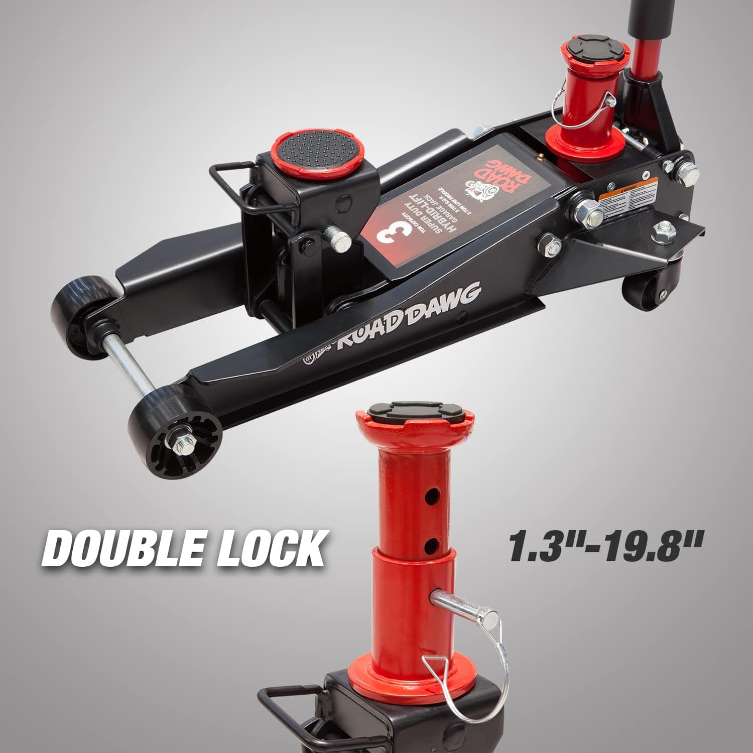 3 Ton Low Profile Aluminum Steel Racing Floor Jack Dual Pump Lift Car Auto