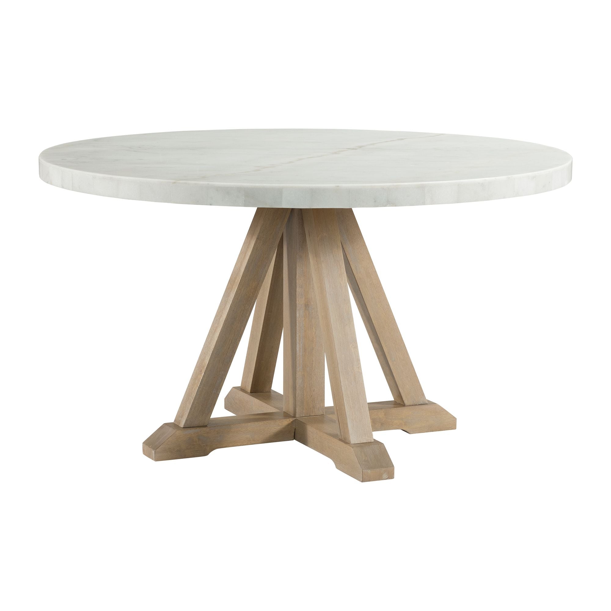 Lakeford White Marble Round Top Table