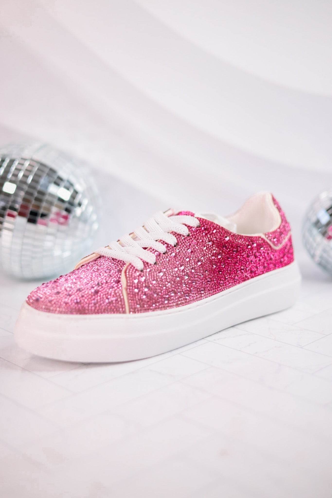 Pink Ombre Bedazzled Sneakers