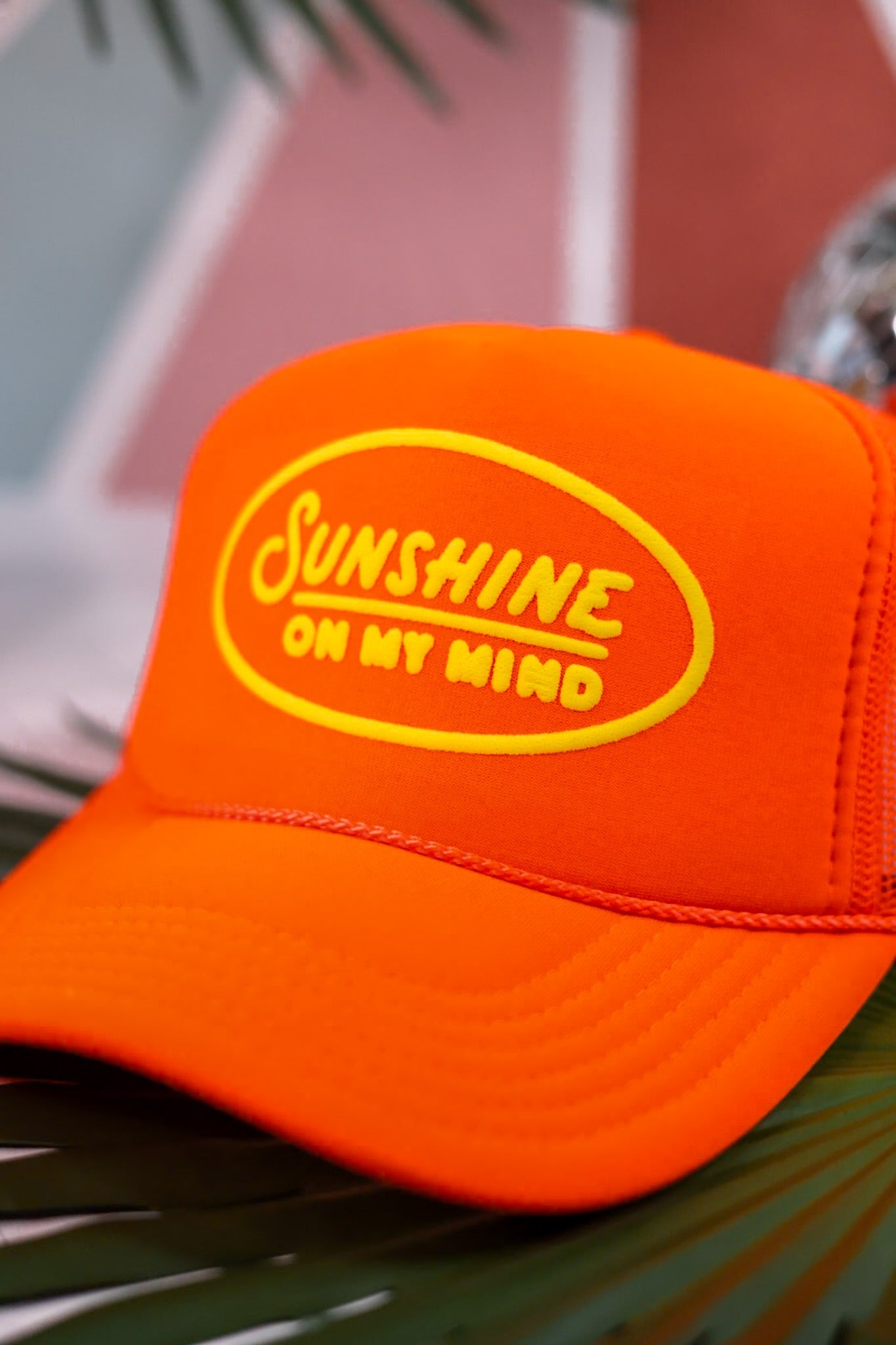 Sunshine on my Mind Neon Orange Trucker Hat