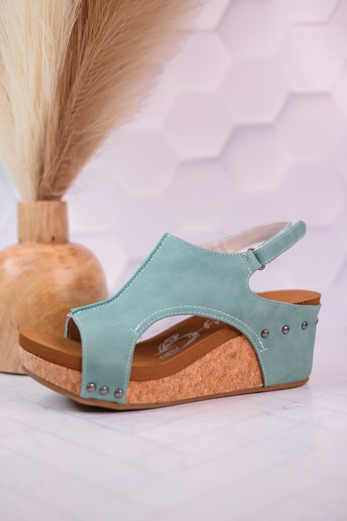 Isabella Turquoise Wedge Sandals