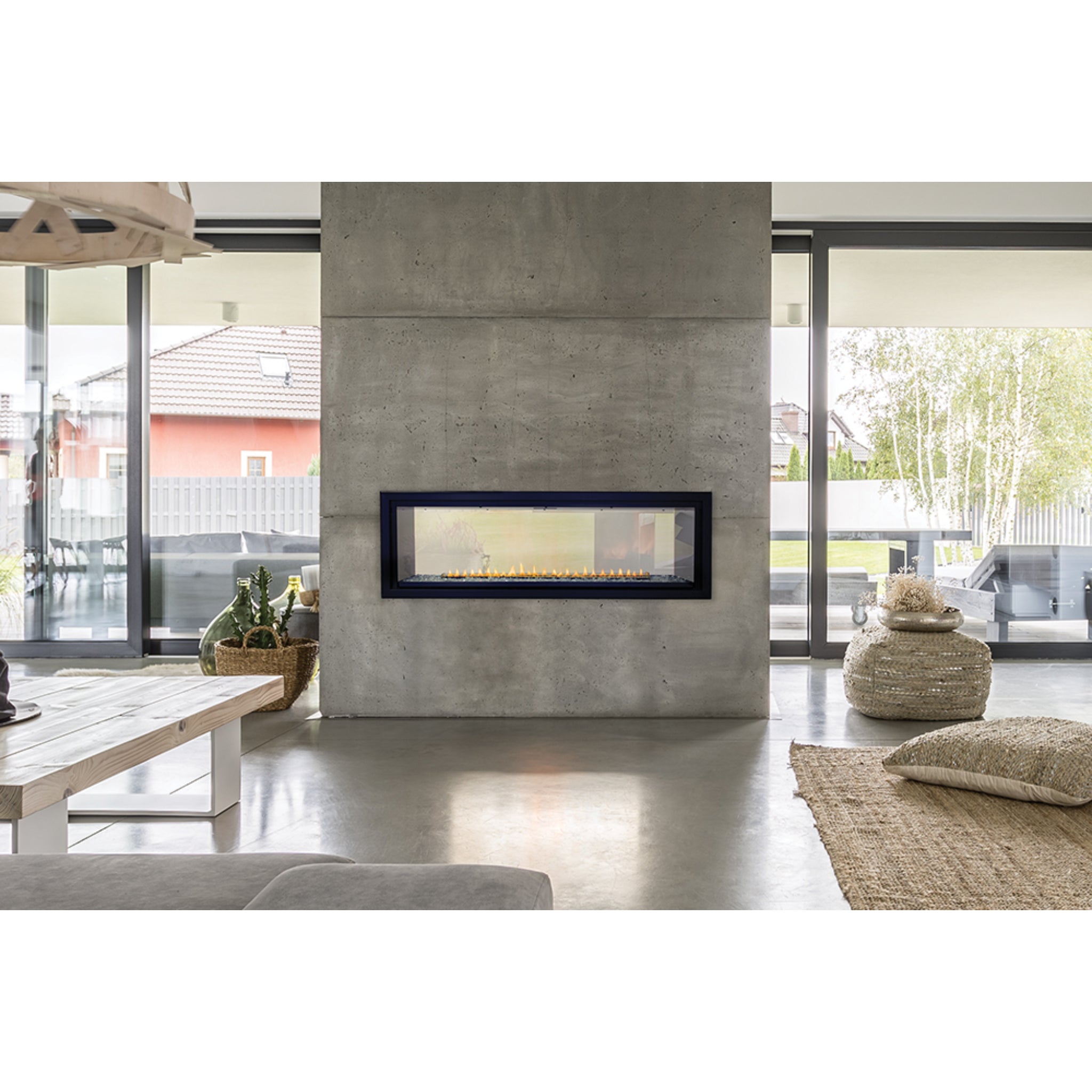 Empire Boulevard Vent-Free Fireplace, Linear See-Through 48