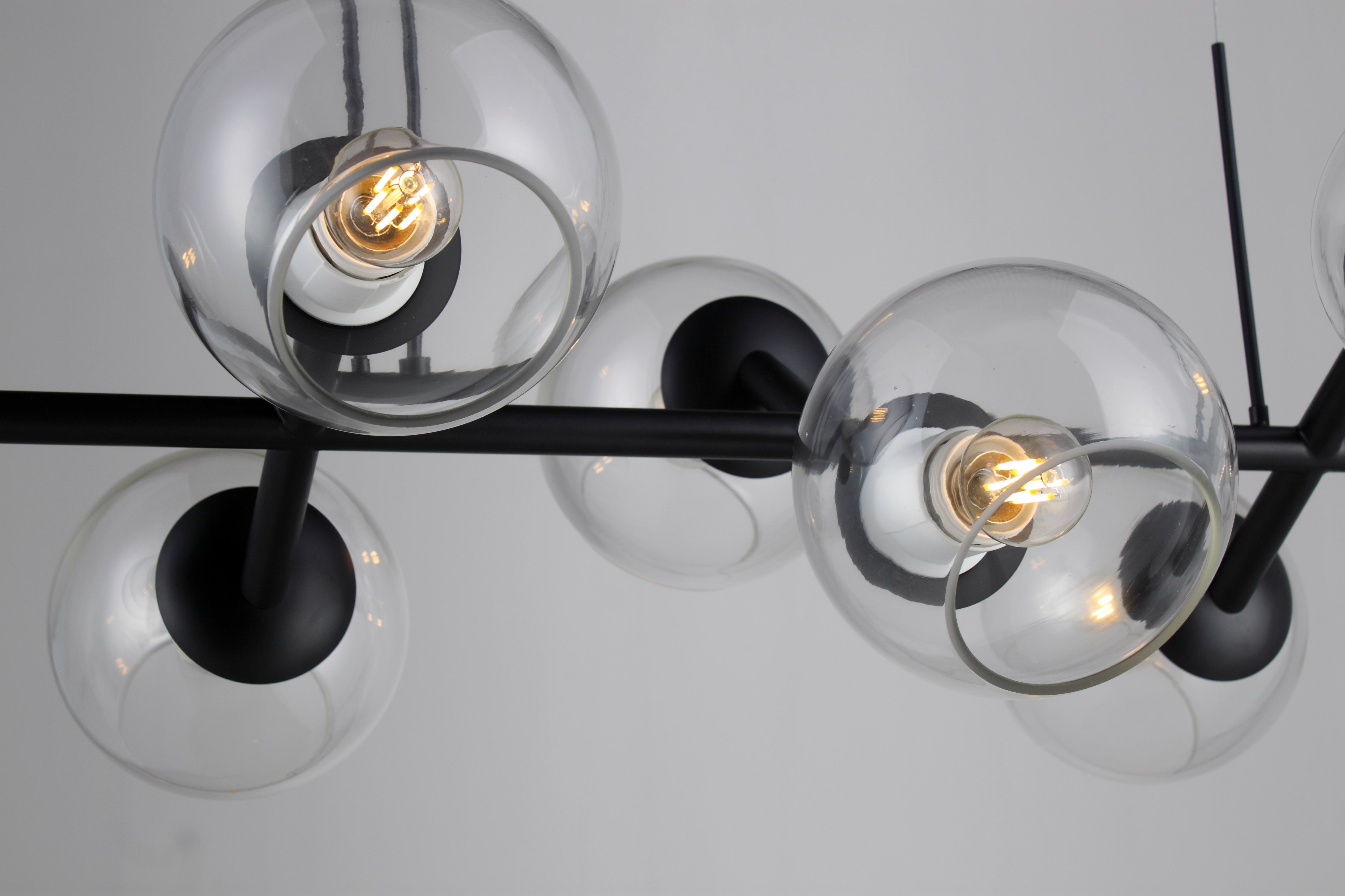 Brabus Linear Branching Glass Globe Chandelier