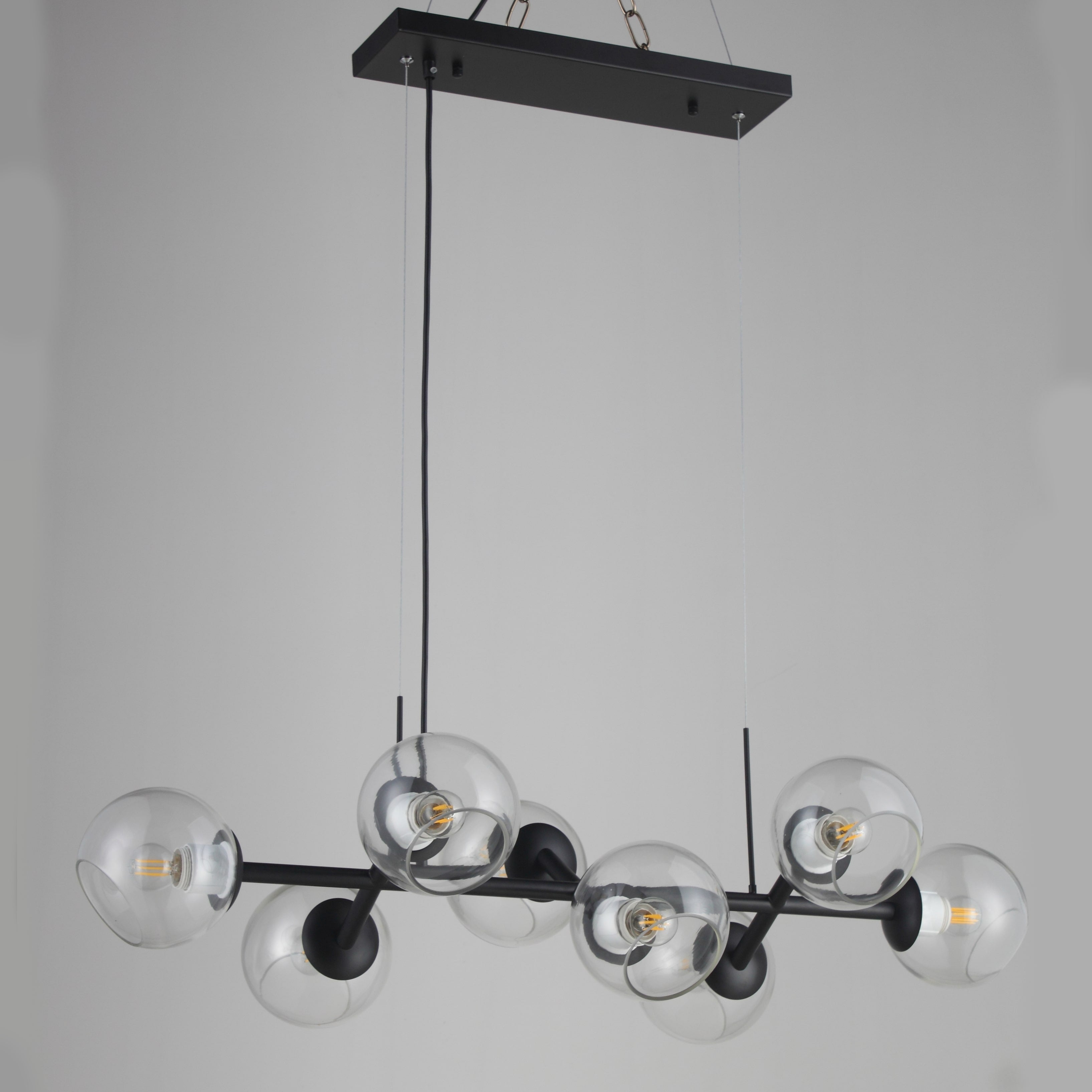 Brabus Linear Branching Glass Globe Chandelier