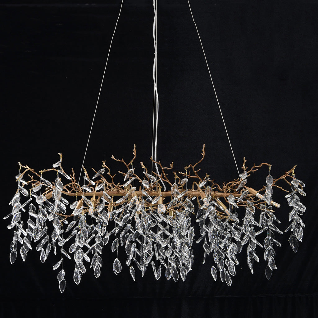 Drop shape Gold Clear Crystal Chandelier