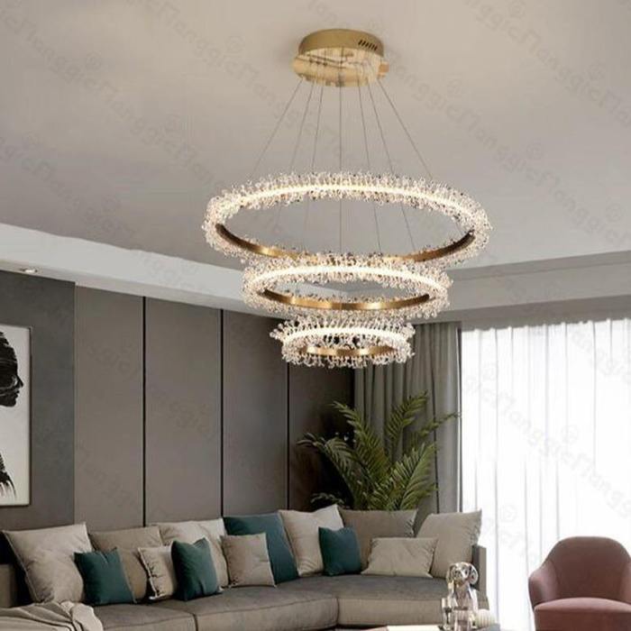 Doris 3-Ring Crystal Chandelier