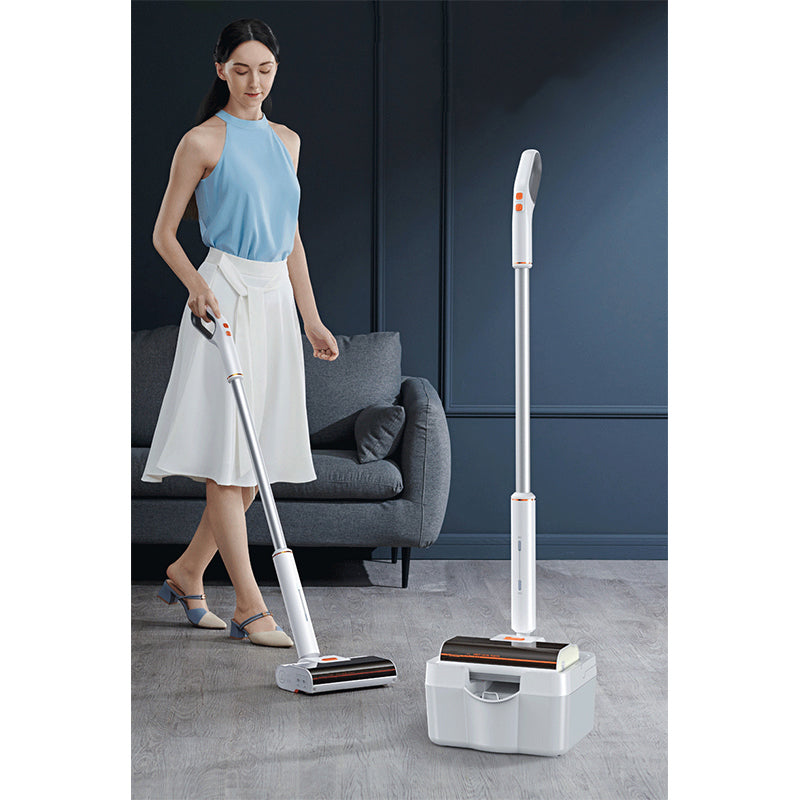 Equator 5lbs White Electric Sweeper Mop Cordless Self Cleaning With Rechargeable Battery