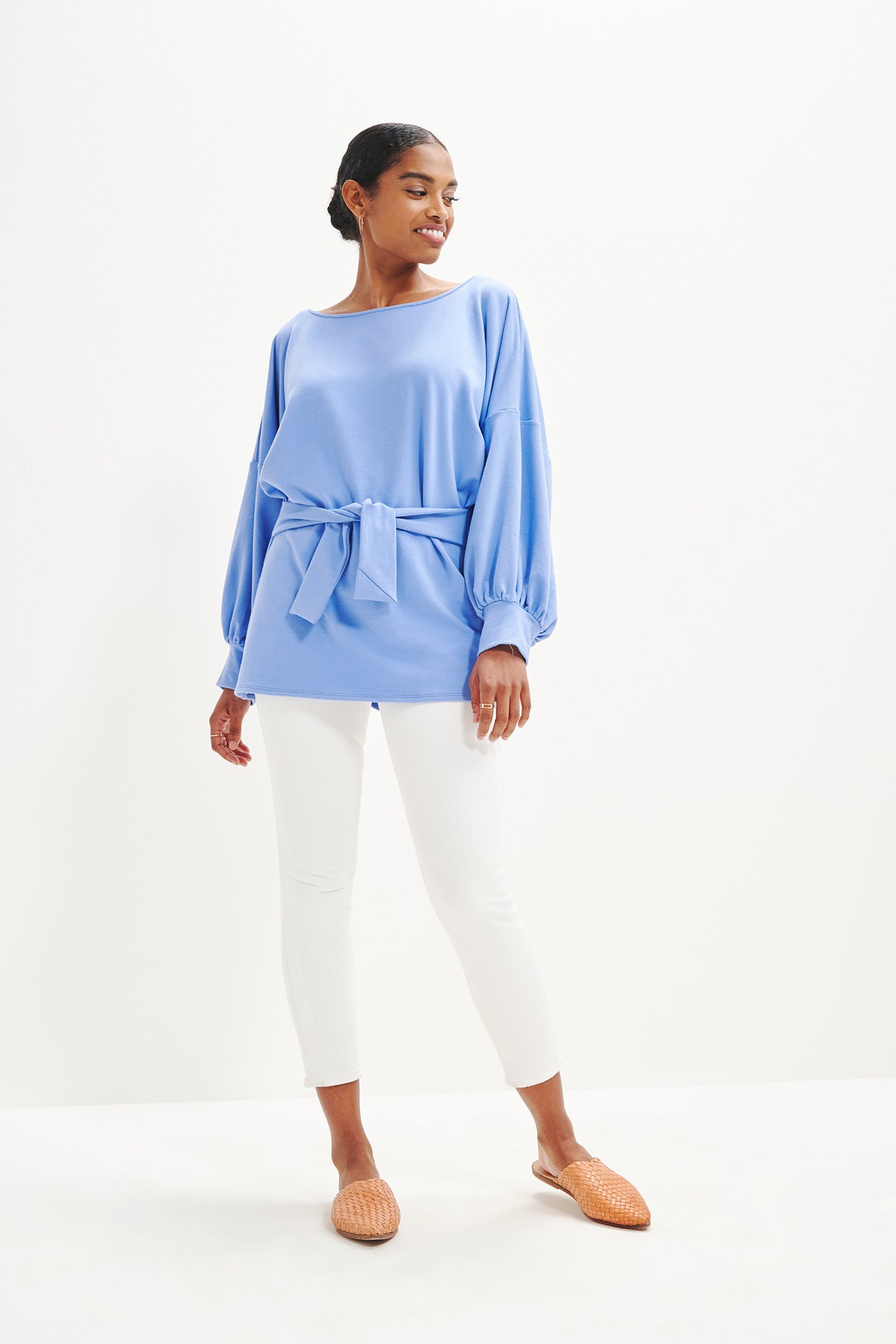 Fleur Reverie Terry Sweatshirt - Sky - ReAmour