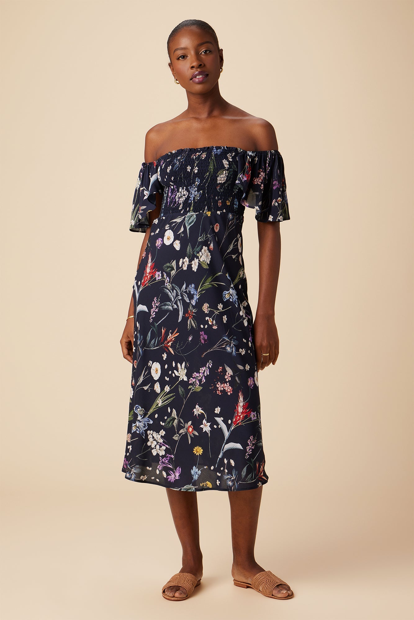 Dima Ecovero Midi Dress - Gemini Navy - ReAmour