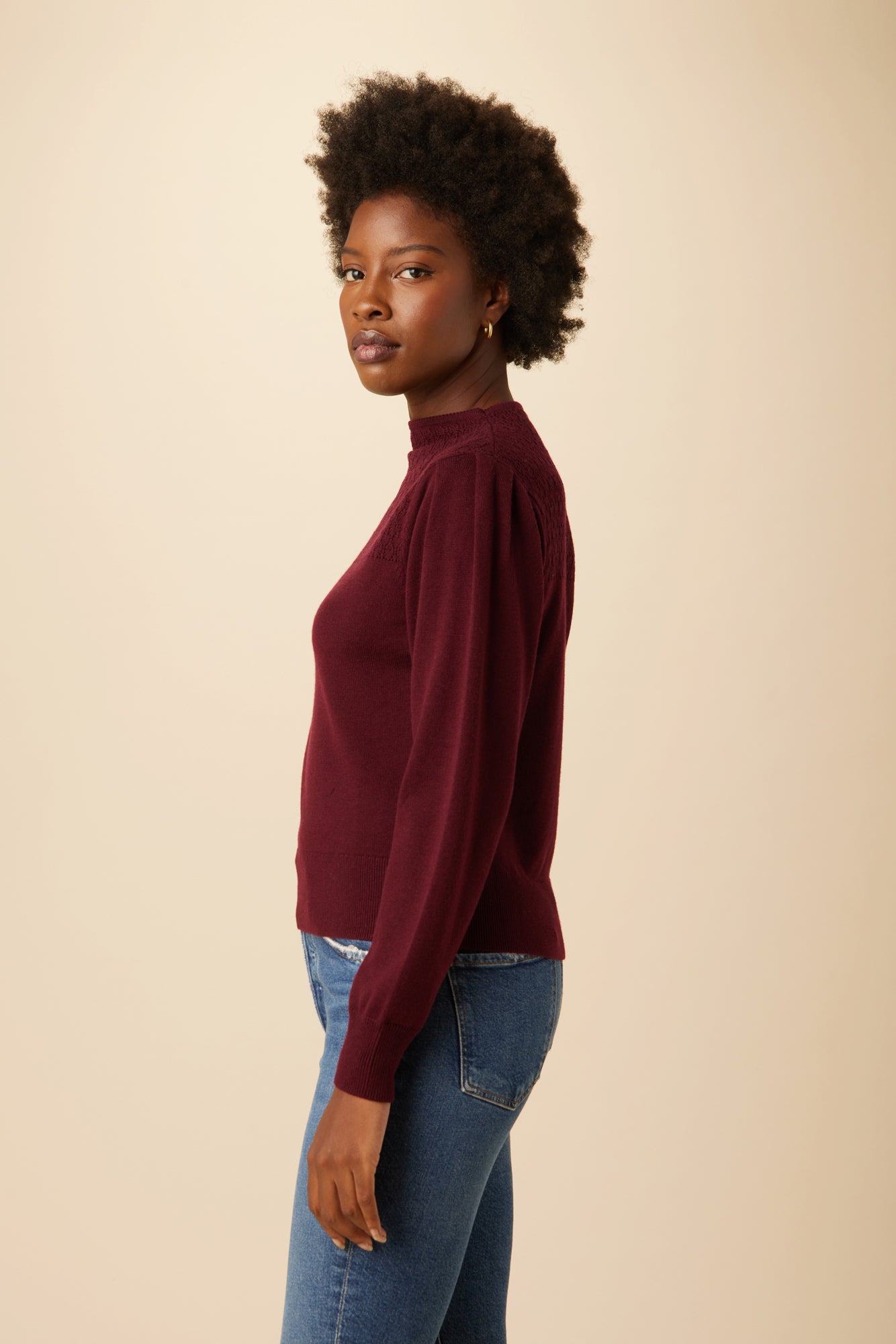 Micah Eco Wool Sweater - Burgundy - ReAmour