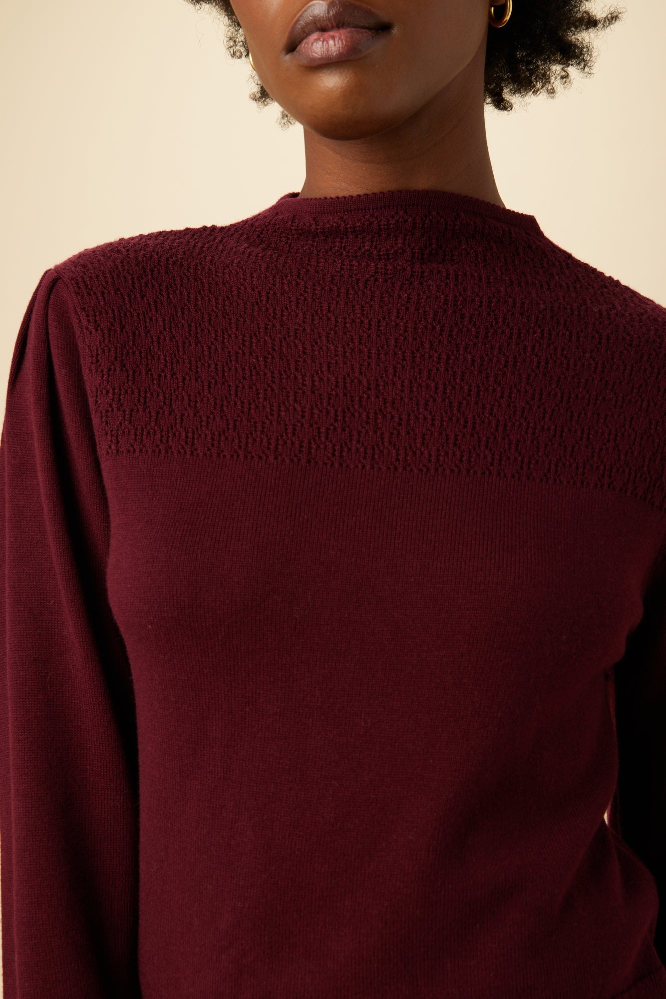 Micah Eco Wool Sweater - Burgundy - ReAmour