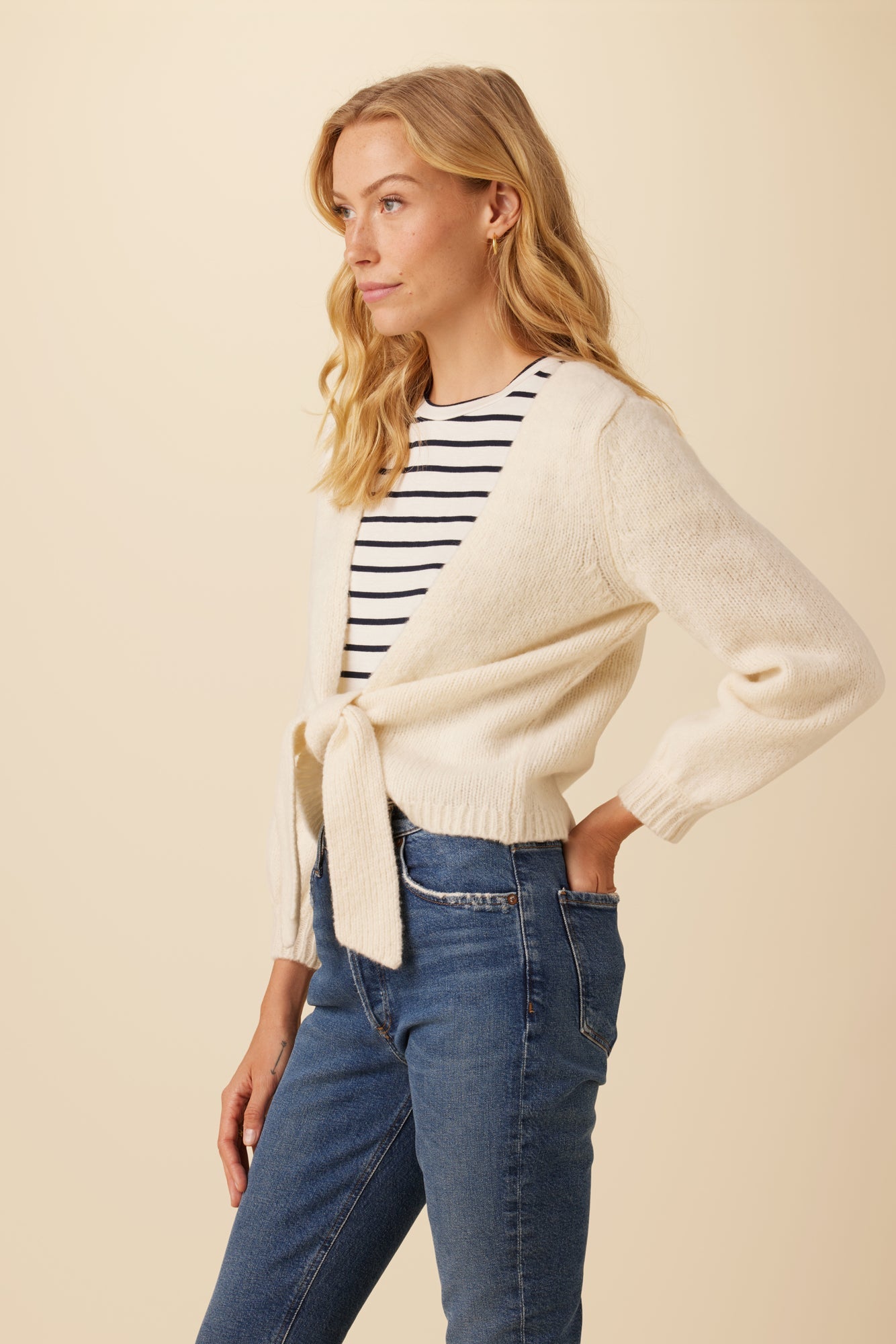 Landon Eco Wool Blend Cardigan - Ivory - ReAmour