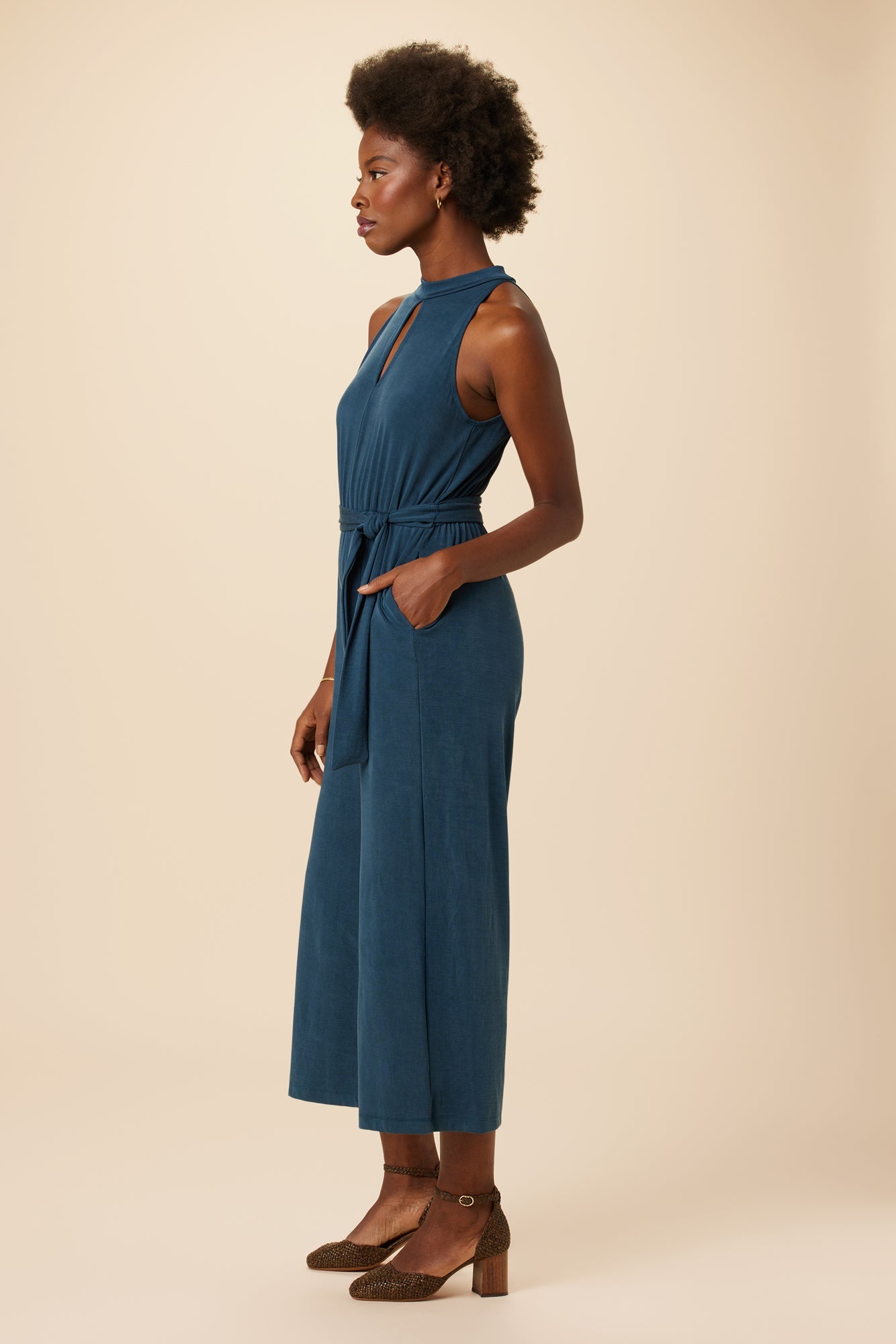 Georgina Tencel Luxe Jumpsuit - Azure - ReAmour