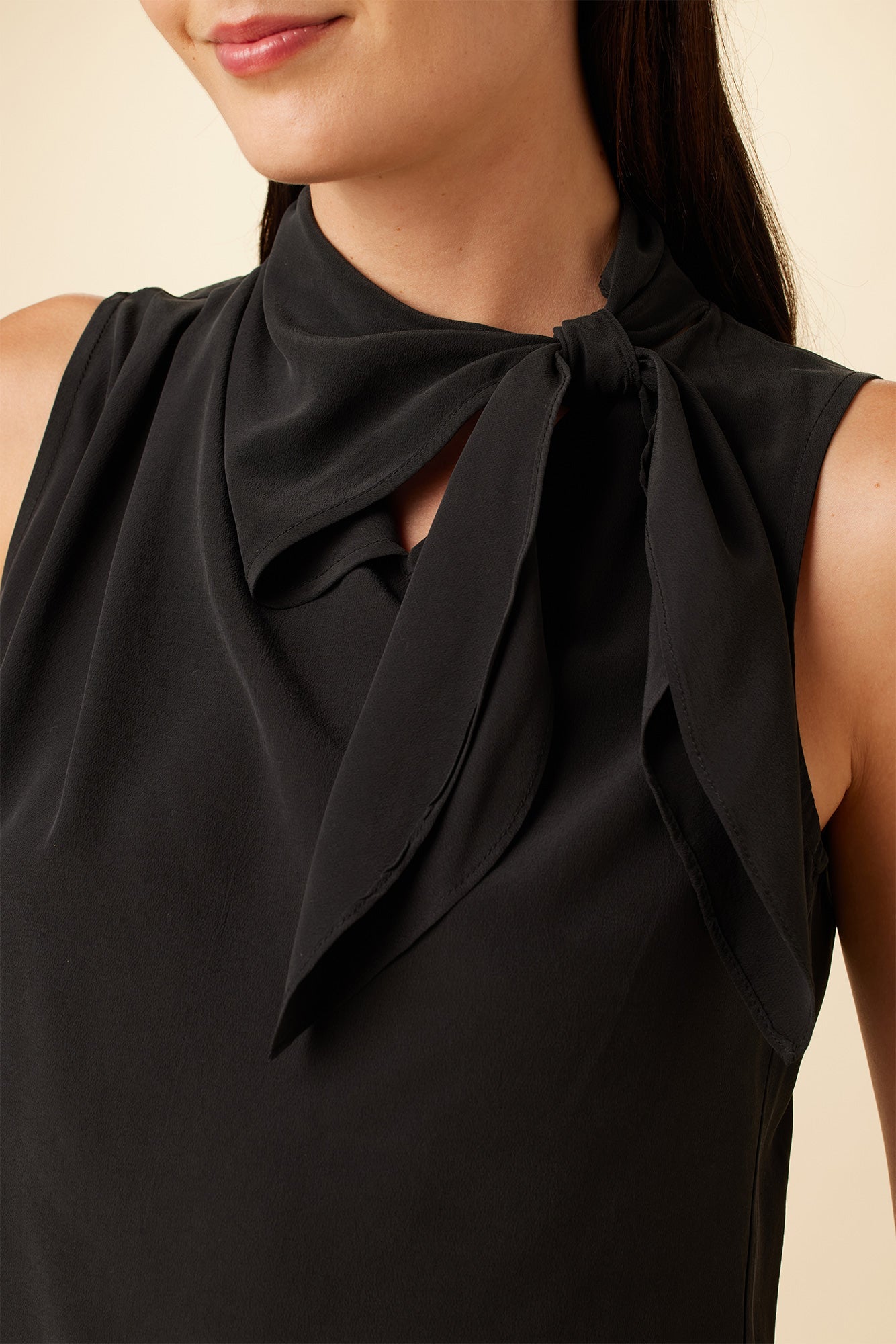 Leyna Washable Silk Blouse - Black - ReAmour