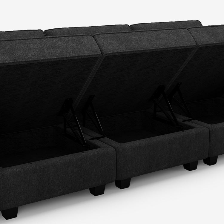 Belffin 7 Seats + 9 Sides Modular Terry Sofa with Storage Seat and Ottoman