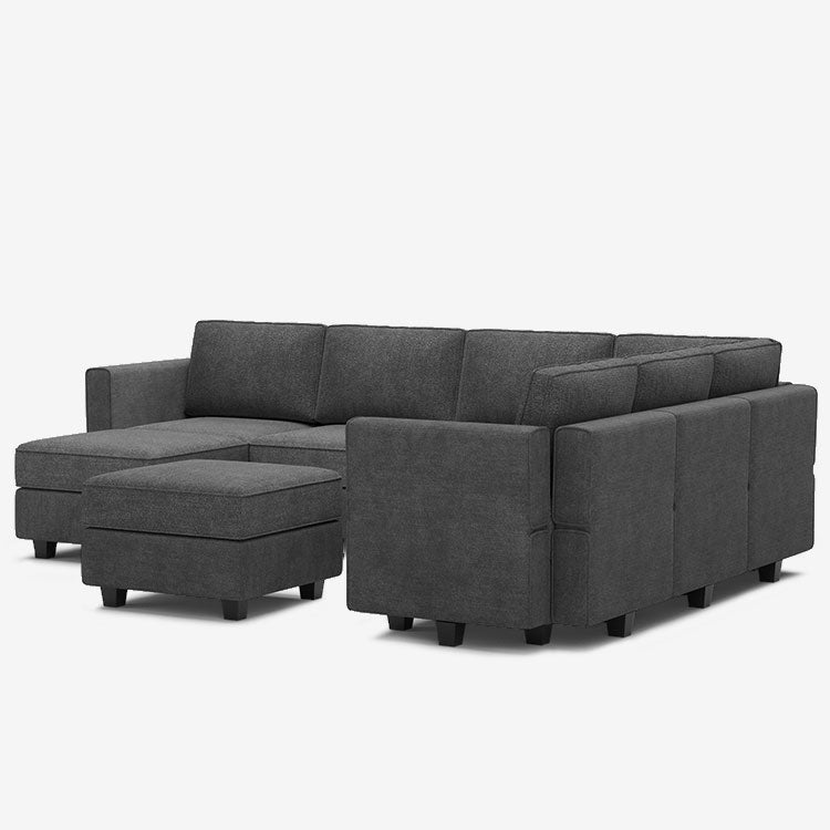 Belffin 7 Seats + 9 Sides Modular Terry Sofa with Storage Seat and Ottoman