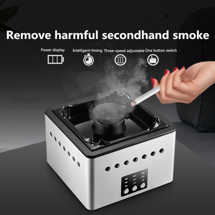 Ashtray Air Purifier Home Indoor Smoke Removal Small Desktop Anti-Secondhand Smoke Artifact(Black)