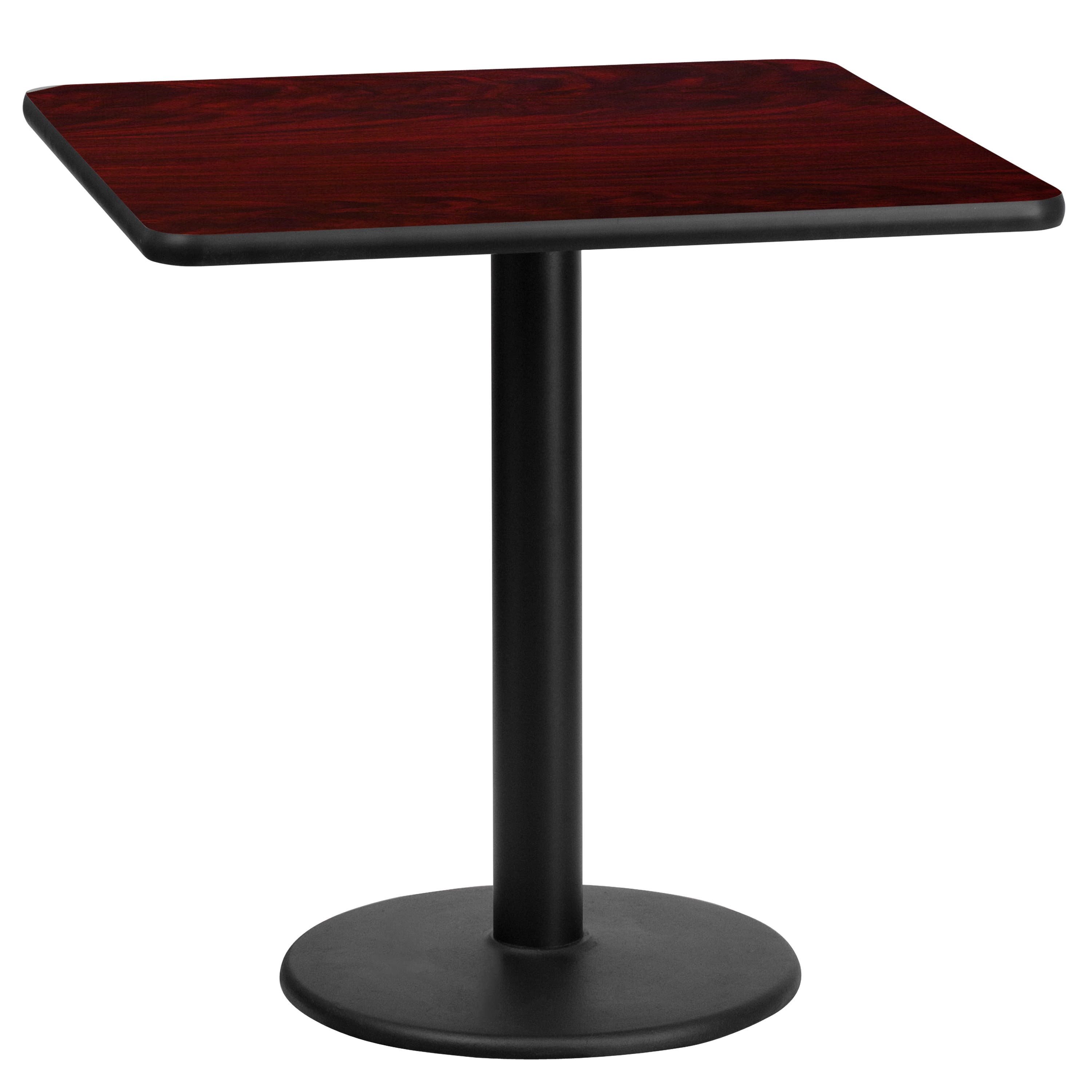 24' Square Laminate Table Top with 18' Round Table Height Base