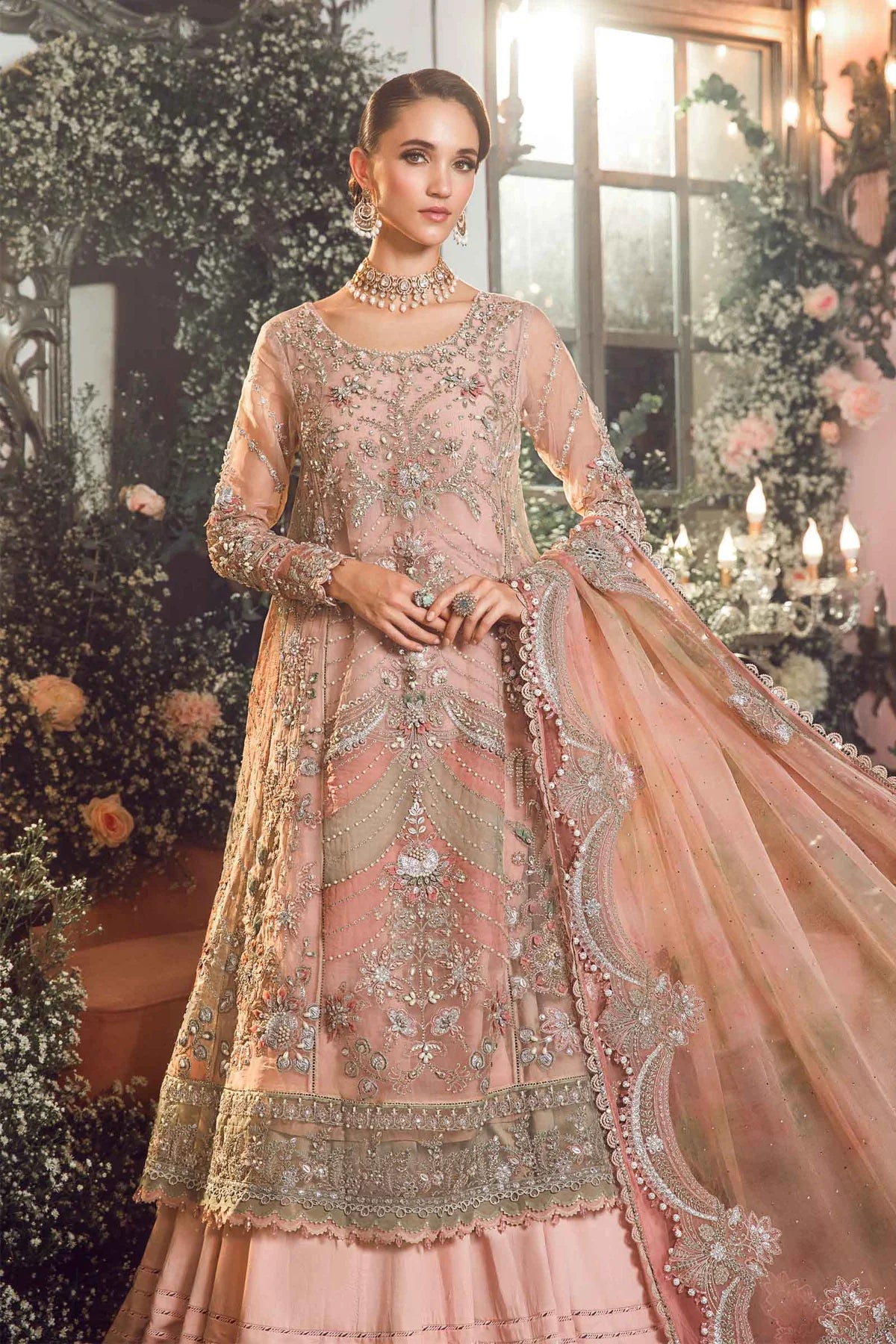 Maria B | Wedding Wear Hand Embellished Frock Lehenga