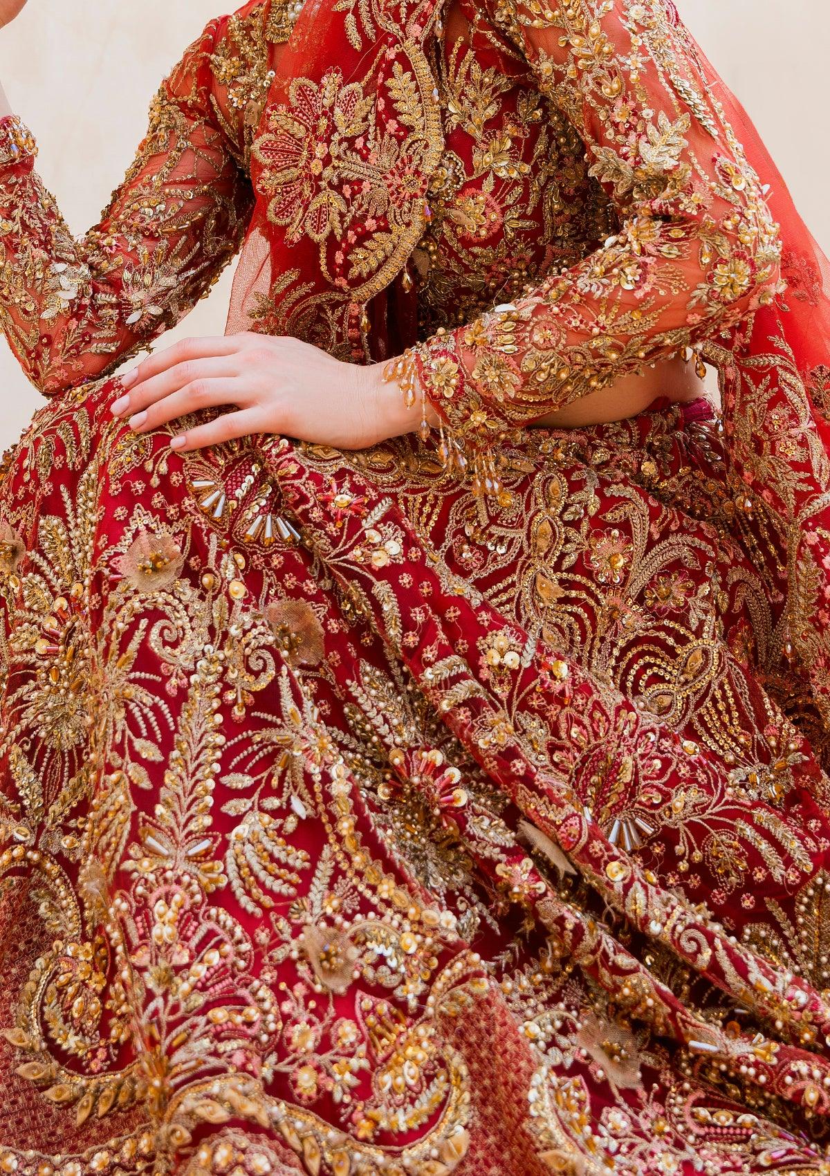 Marhaba | Embroidered Hand Embellished Wedding Lehenga