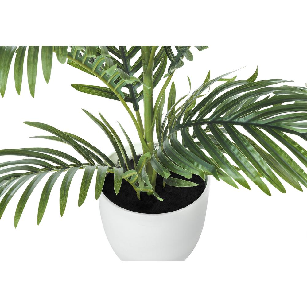 Artificial Palm Biophilic design decor Tree with Decorative Green Leaves w/ White Pot